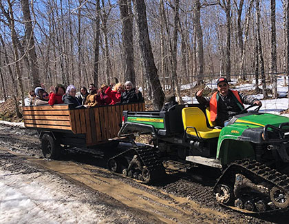 cabane à sucre mobile à l'érablière Michel Lapointe